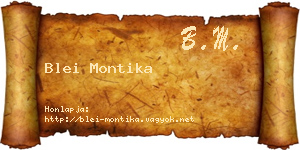 Blei Montika névjegykártya